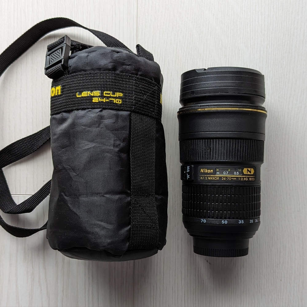 Camera Lens Style Thermal Tumbler With Carrying Pouch